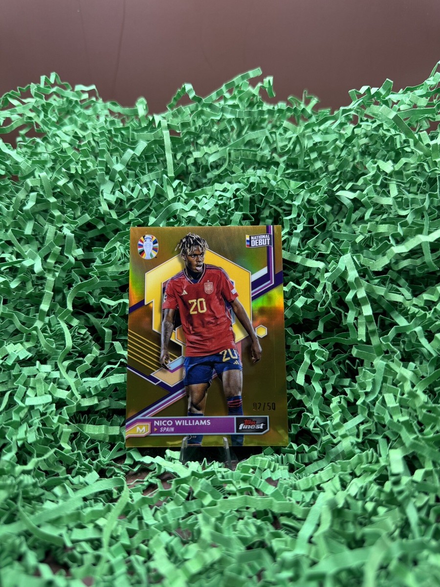 2023 Topps Finest Road to UEFA Euro 2024 RC Nico Williams Gold /50 