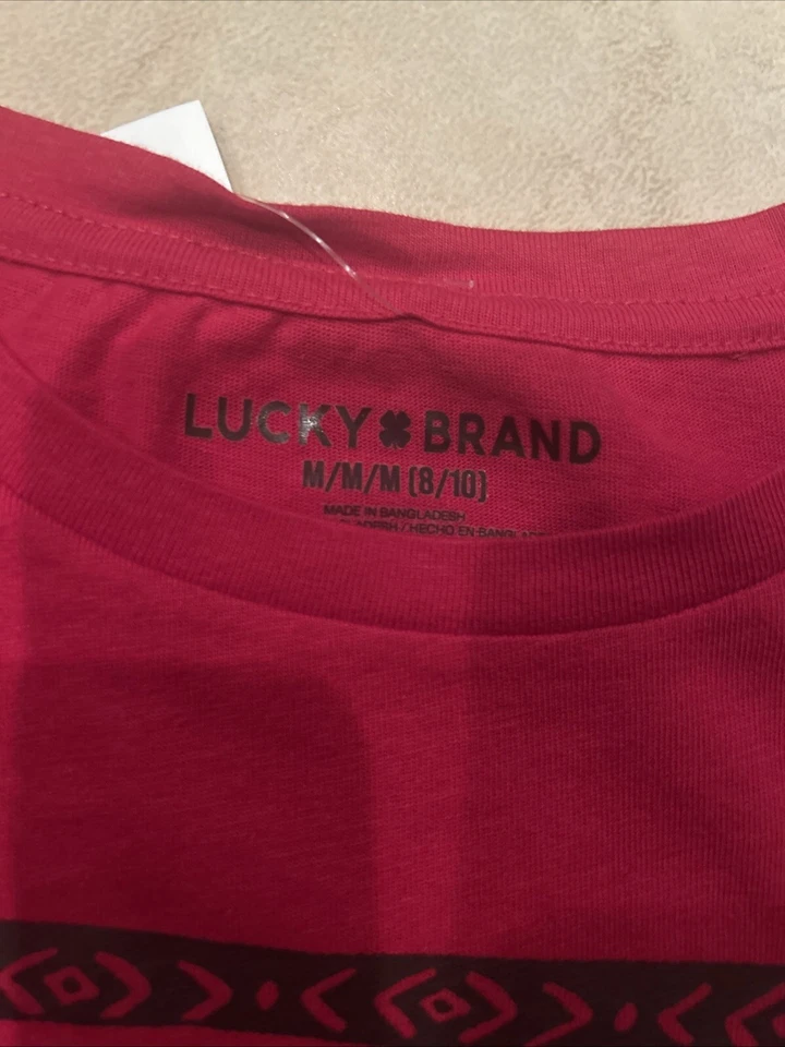 NUEVO CON ETIQUETAS Lucky Brand Mariposa Floral Ir Exterior Camisa Manga Corta Niñas M 8/10 Foto 2 de 3