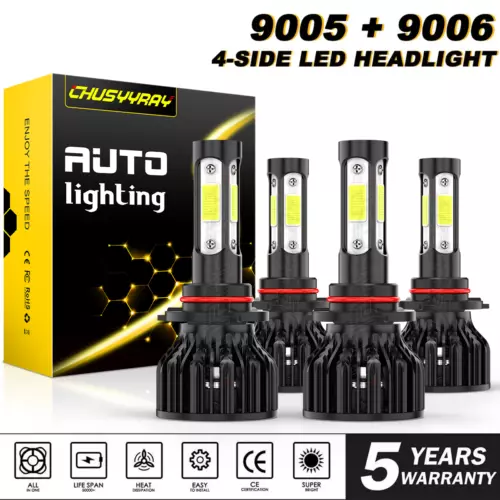Combo de 4 bombillas de haz alto bajo 6K LED PARA Chrysler PT CRUISER 2001-2010 - Imagen 1 de 10