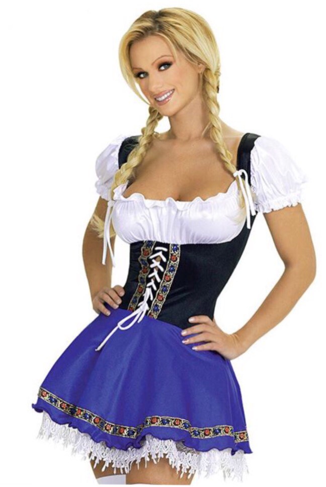 DISFRAZ ADULTO FROGY SEXY CERVEZA CAMPESINA CAMARERA TALLA: M CARNAVAL.Nuevo.76