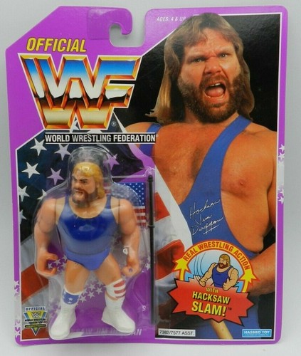 Vintage 1993 Purple Card Hasbro WWF WWE Hacksaw Ji...