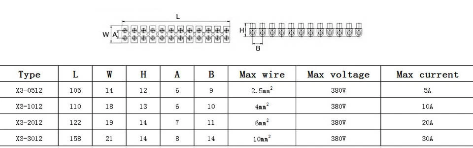 12-Position 10A Dual Row Wire Connector Barrier Terminal barrier Strip Block - Image 3 of 4