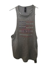 ADIDAS America Tank Top Patriotic Flag Print Gray XS Racer Back NWT