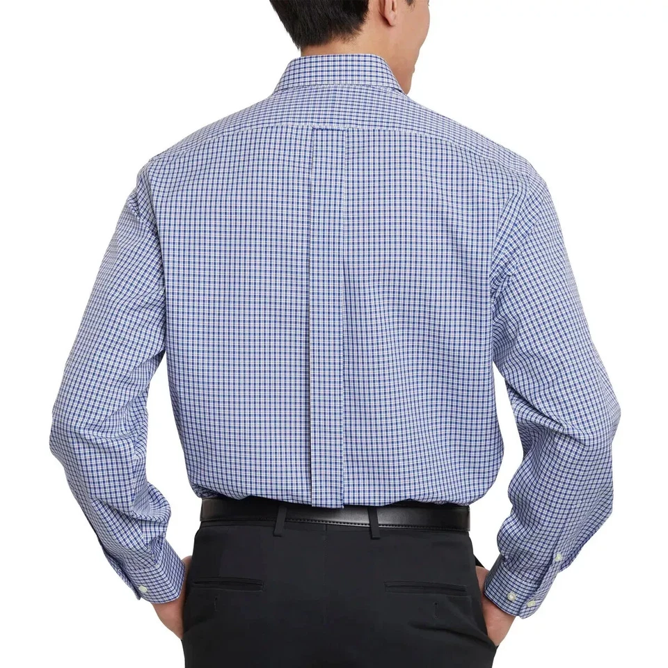 Kirkland Signature Men's Traditional Fit Dress Shirt, Plaid , Blue, 17 x 34/35 - Image 3 of 4