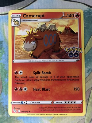 Pokémon TCG Camerupt Pokémon GO 014/078 Regular Common