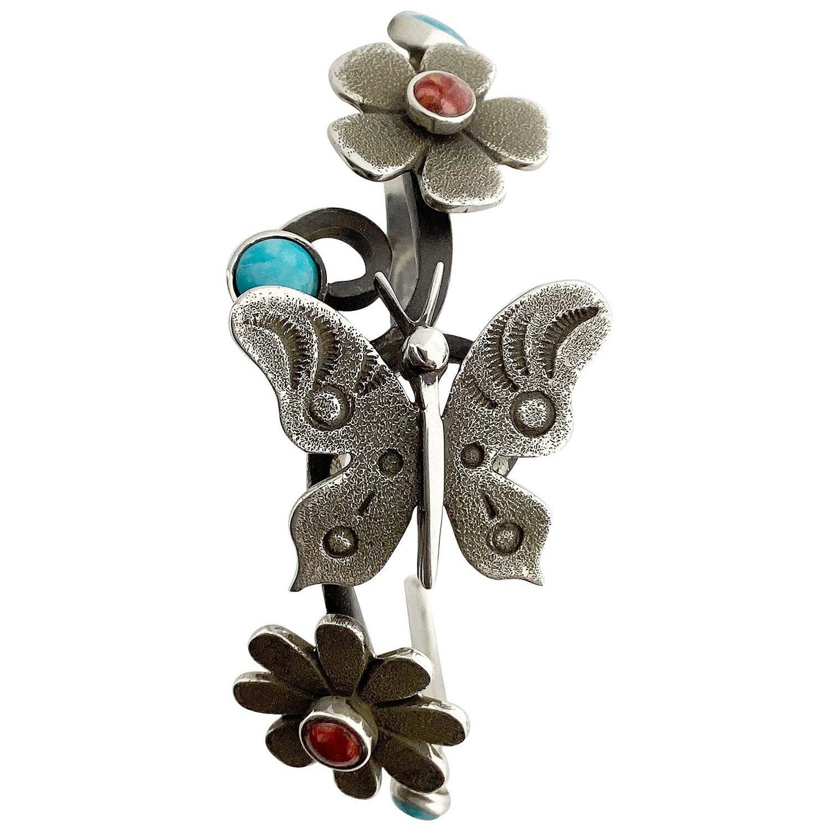 Native American Marvelous Vintage Jerry Begay Turquoise Coral Sterling Silver Bracelet Old Cuff Native American Marvelous Vintage Jerry Begay Turquoise Coral Sterling Silver Bracelet Old Cuff