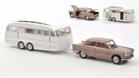 Norev 1/18 Peugeot 404 1965 Mit Wohnwagen Modellbau Statisches Modell Diecast
