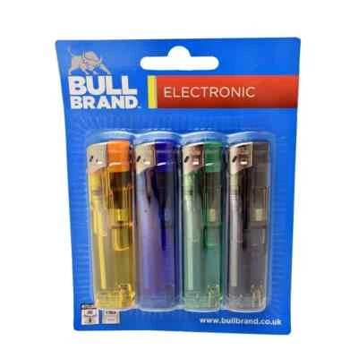 PROF 4x BULL BRAND Electronic ULTRA SLIM SEE THROW Design Set Refillable Gas LIGHTER