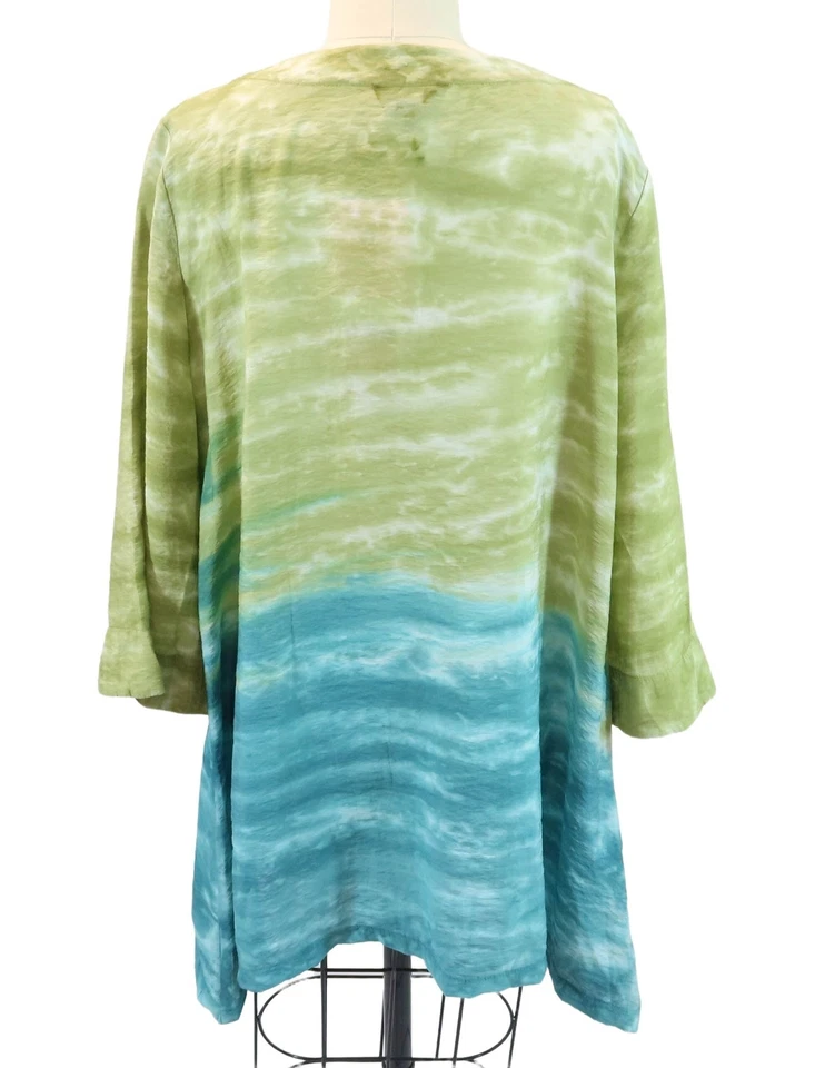 Top túnica citron santa monica Lagenlook arte para usar ombre talla M nuevo con etiquetas verde azulado Foto 2 de 4