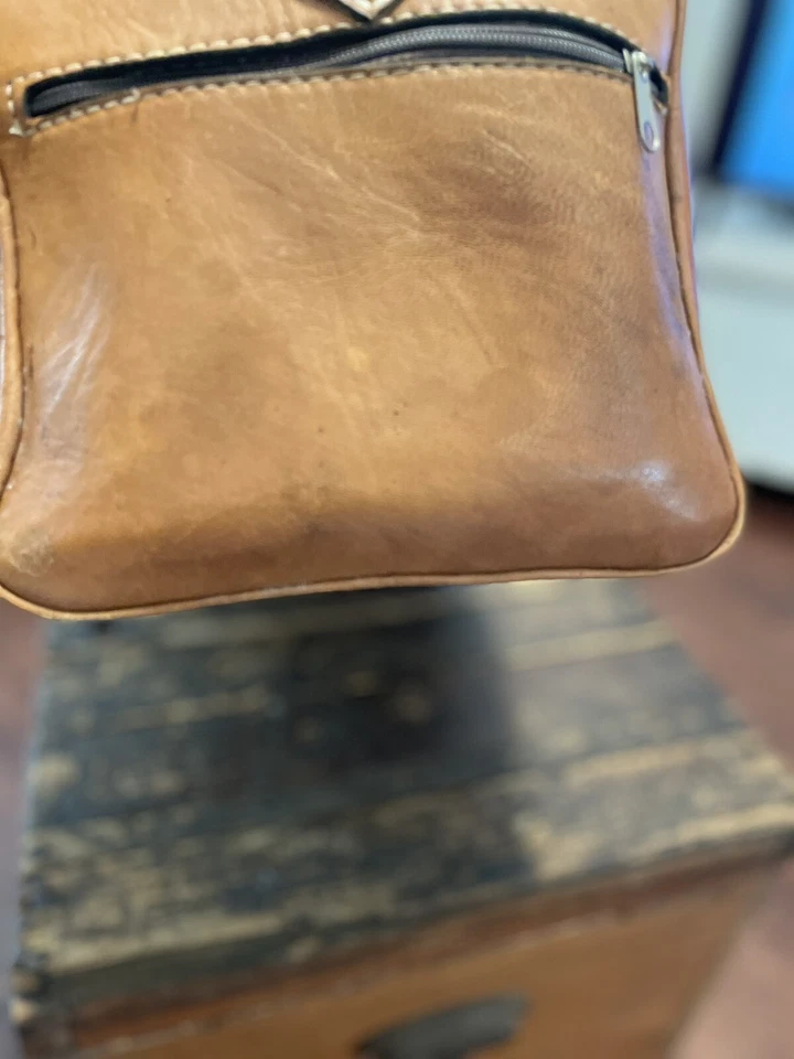 Duffle Weekender Bag Carryon Adjustable Strap 18x10x10 Western Faux Leather - Image 4 of 4