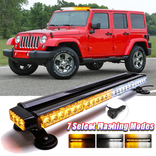 54LED Strobe Light Bar Rooftop Double Side Emergency Warning For Jeep Wrangler - Picture 1 of 20