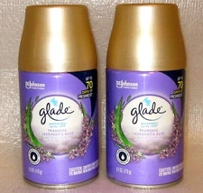 Lot of 2 GLADE TRANQUIL LAVENDER & ALOE SCENT AUTOMATIC SPRAY REFILLS ~ NEW HTF