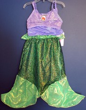 New Disney Parks Authentic ARIEL Little Mermaid Costume Dress Girls S 6/6X 