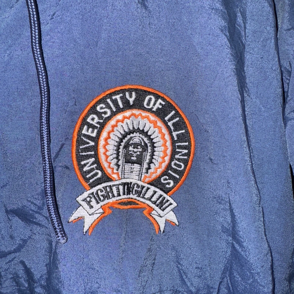 Vintage 90s Starter University Of Illinois Fighting Illini Hooded Jacket Size S - Image 2 of 4
