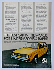 1976 Volkswagen Rabbit Vintage Yellow Original Print Ad-8.5 X 11