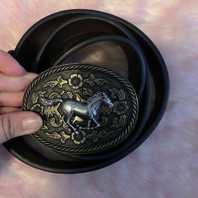 Horse Decor Oval Buckle Belt Horse Head Oval Belt Buckle | Western Belt Buckles – Buckle  main image 3