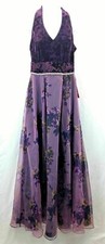 Ignite Evenings Purple Sleeveless Crushed Velvet Ballgown Prom Dress Size 6