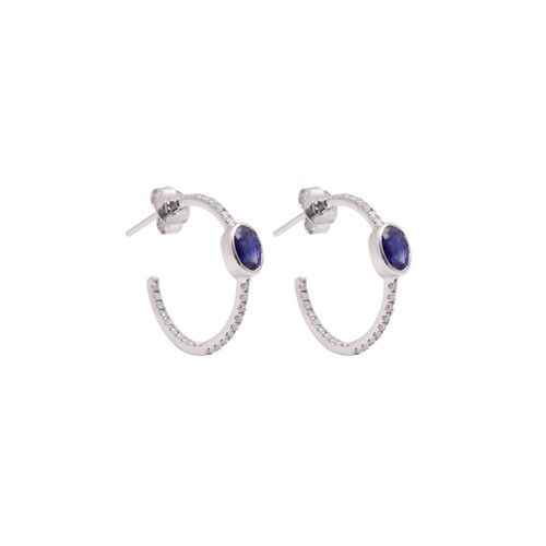 Luv Aj Pave Mini Donut Hoop Earrings in CZ and Polished 14k