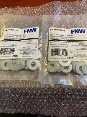100X 3/8 X 1 Flat Washers USS Zinc Plated Steel