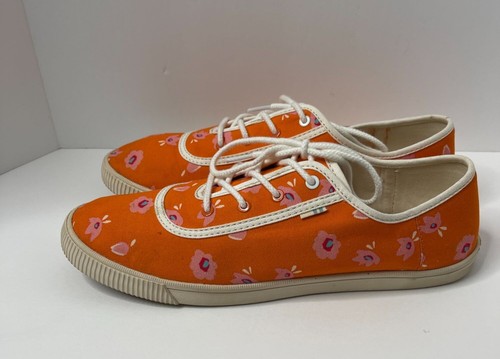 Toms Floral Orange Canvas Shoes Women Size 10 - Picture 5 of 5
