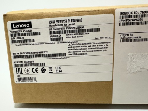Lenovo ThinkSystem 750W 230V/115V Platinum Hot-Swap Gen2 Power Supply - 第 3/6 張圖片