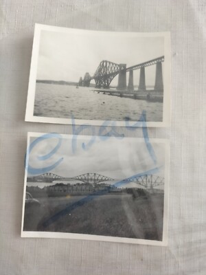 2x 60er Jahre Forth Eisenbahnbrücke Fotos privat kleiner Urlaub Familie Schnappschüsse