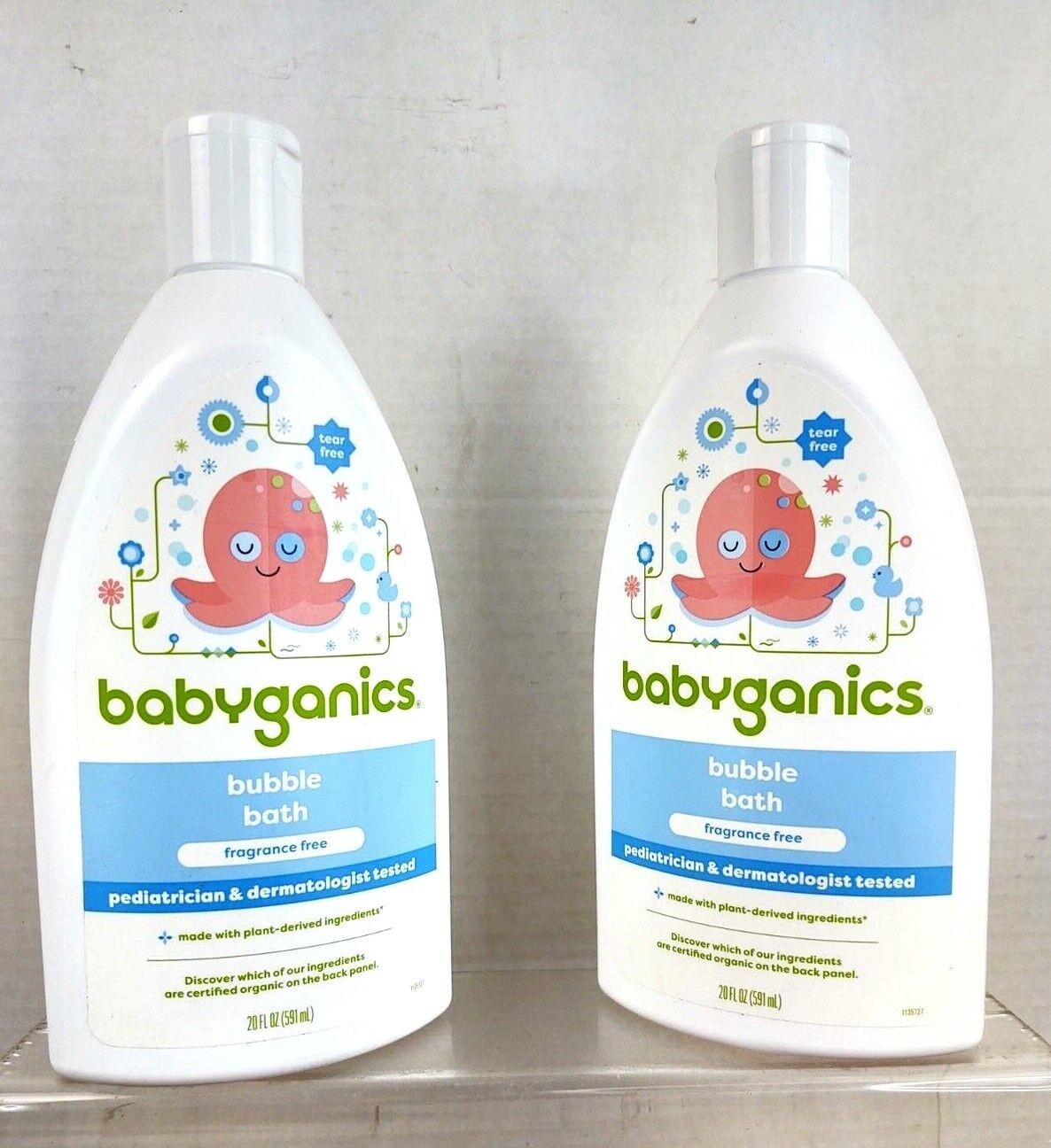 Babyganics 2 20fl Fragrance Tear free plant derived Ingredients Bubble