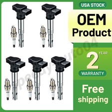 5 Ignition Coil Pack and Spark Plugs UF575 For 2015-2017 Audi Q3 2.0L l4