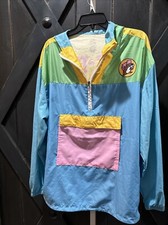 Buc-ees Windbreaker Jacket Retro 1/4 Zip Front Pocket Y2K Women s Size L - EUC