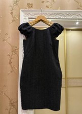 Dolce & Gabbana Dress Leopard Pattern Women Wool Gray