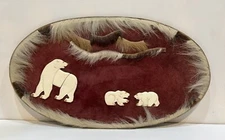 Midd. 20c Yupik Eskimo Inuit Composition Panel Polar White Bears