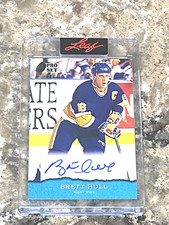 2021-22 Leaf Pro Set Brett Hull Platinum Blue PSA-BH3 Auto St Louis Blues #17/45