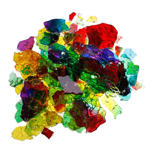 100g Coloré Irrégulière Verre Fragment Mosaïque Tuiles pour DIY Arts Craft Décor - Afbeelding 6 van 28