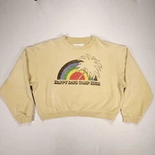 Camp High Collective Crewneck Pull over Sweatshirt Women's Large Yellow GUC Rare