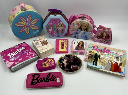 Vintage Barbie Collectible Tins Postcards Cards CD Rom Watch Mini Plate Read