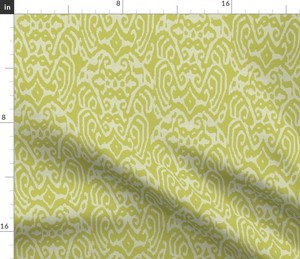 Ikat Toile English Green Chartreuse Spoonflower Fabric By The Yard Ebay
