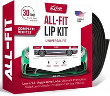 All-Fit Universal Complete 2.5" Lip Kit With Hardware Front, Sides, Rear (Black)