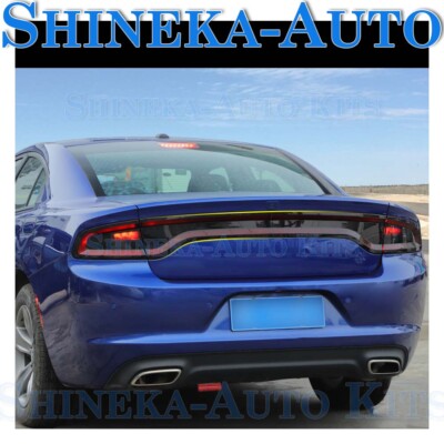 FOR 15+ DODGE CHARGER TAIL LIGHT LAMP COVER GUARD TRIM OVERLAY ABS PLASTIC SHELL