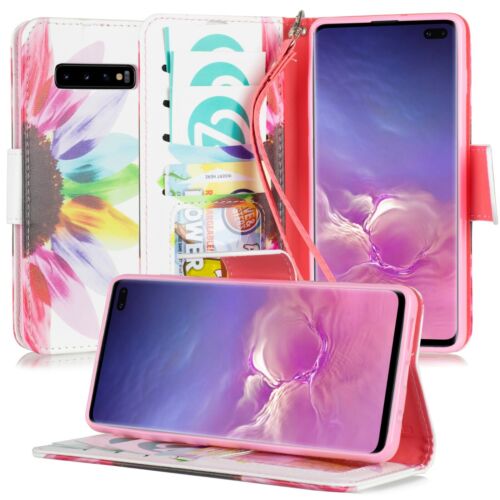 for 6.1" Samsung Galaxy S10 Graphic Stands Slot Strap Magnetic Wallet Case - Picture 29 of 32