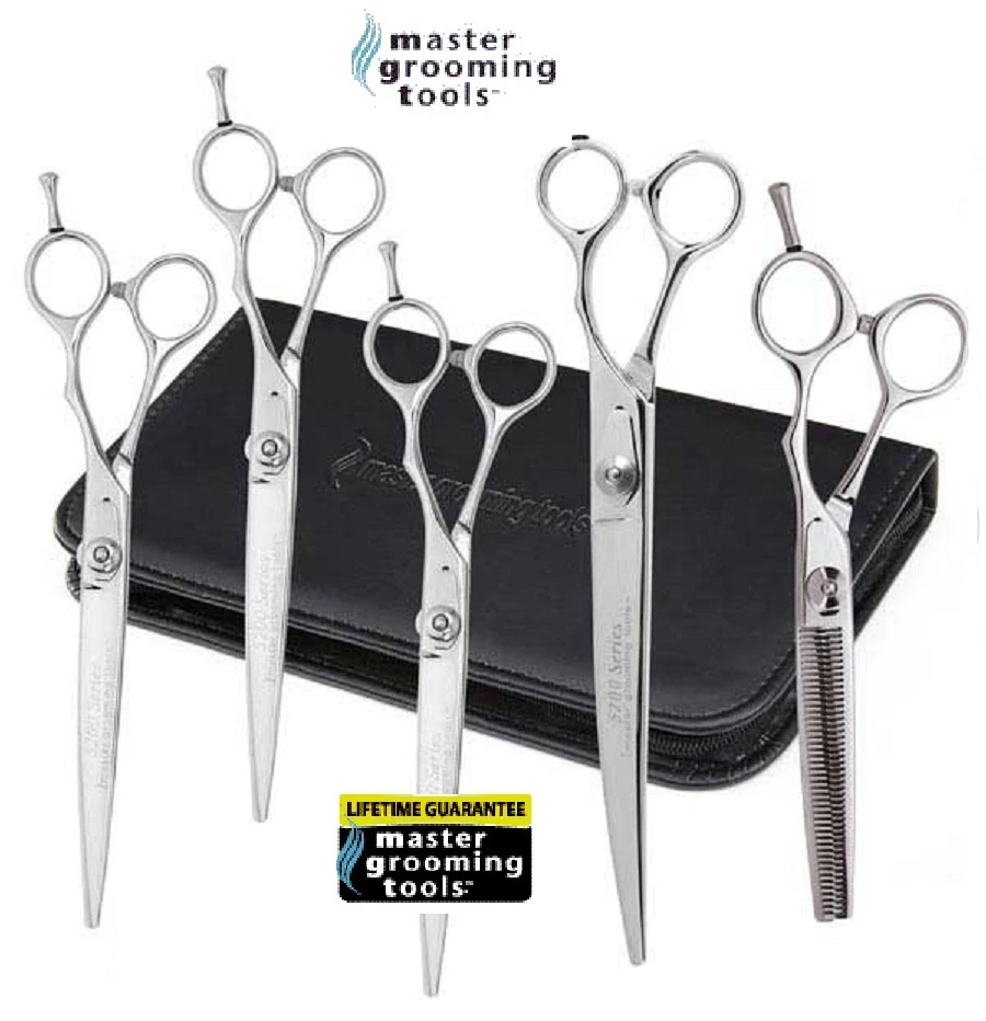 Master Grooming Tools 5 pc SHEAR SCISSOR SET THINNING, CURVED & STRAIGHT*Pet Dog