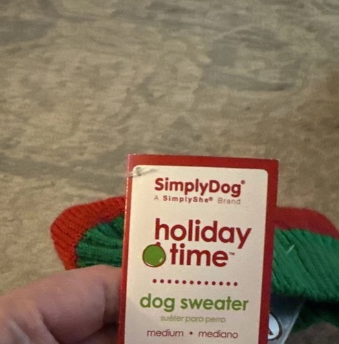 New Simply Dog Christmas Pet Red/Sweater Reindeer Sz Medium 14”-15” Length - Bild 3 von 4