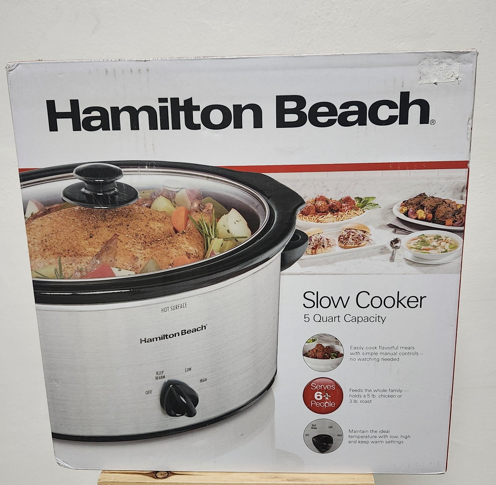 Hamilton Beach 5-Qt Portable Slow Cooker 33156RG Silver &bull; 