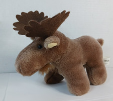 Pier 1 Imports 8" Brown Moose Plush Stuffed Animal Vintage 1995