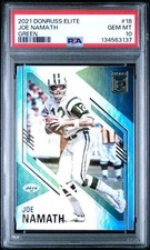 2021 JOE NAMATH PANINI DONRUSS ELITE GREEN #18 POP 1 PSA 10 GEM MINT HOF NY JETS