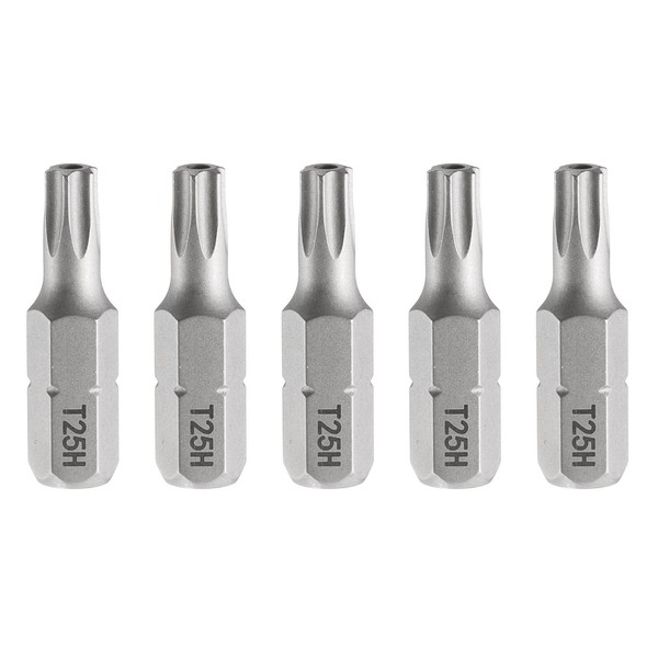 "5Stk T25H Torx Schraubendreher Bit 1/4\" Sechskant Schaft 1\" LäNge 6-Punkt-Kopf"-image