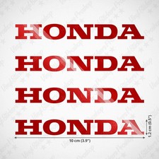 4 Adesivi HONDA 10 cm ROSSO Lucido tuning moto kit decorazione adesivo serbatoio