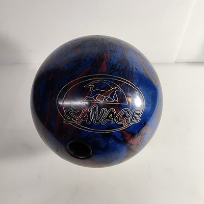 Ebonite Savage Bowling Ball 14.14 Red Blue Swirl Extra Drill Hole D-MAN