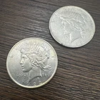 Peace Silver Dollars 1922 - Lot of 2 - 90% Silver Verified - Lot #5