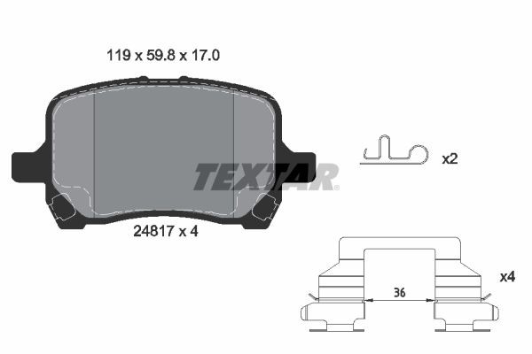 Bremsbelagsatz Scheibenbremse Vorne Textar 2481701 FÜR Chevrolet BremsbelÄGe-image