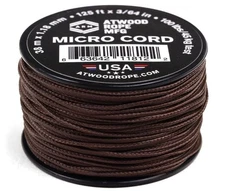 Brown Micro Cord Rope 1.18Mm X 125Ft 100Lb Test Lightweight Compact Spool